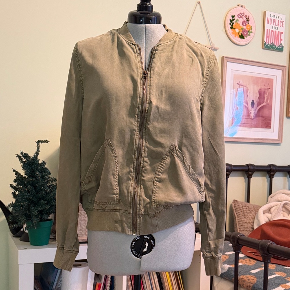 Kenneth Cole Olive Green Women's Bomber Jacket